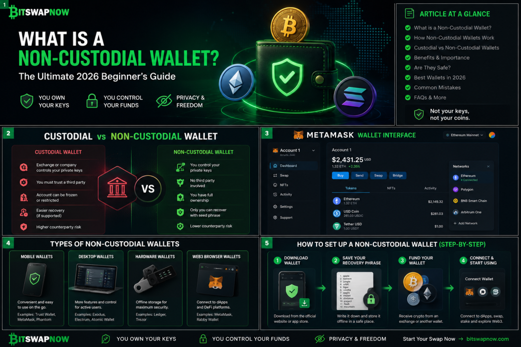 What is a non-custodial crypto wallet infographic guide